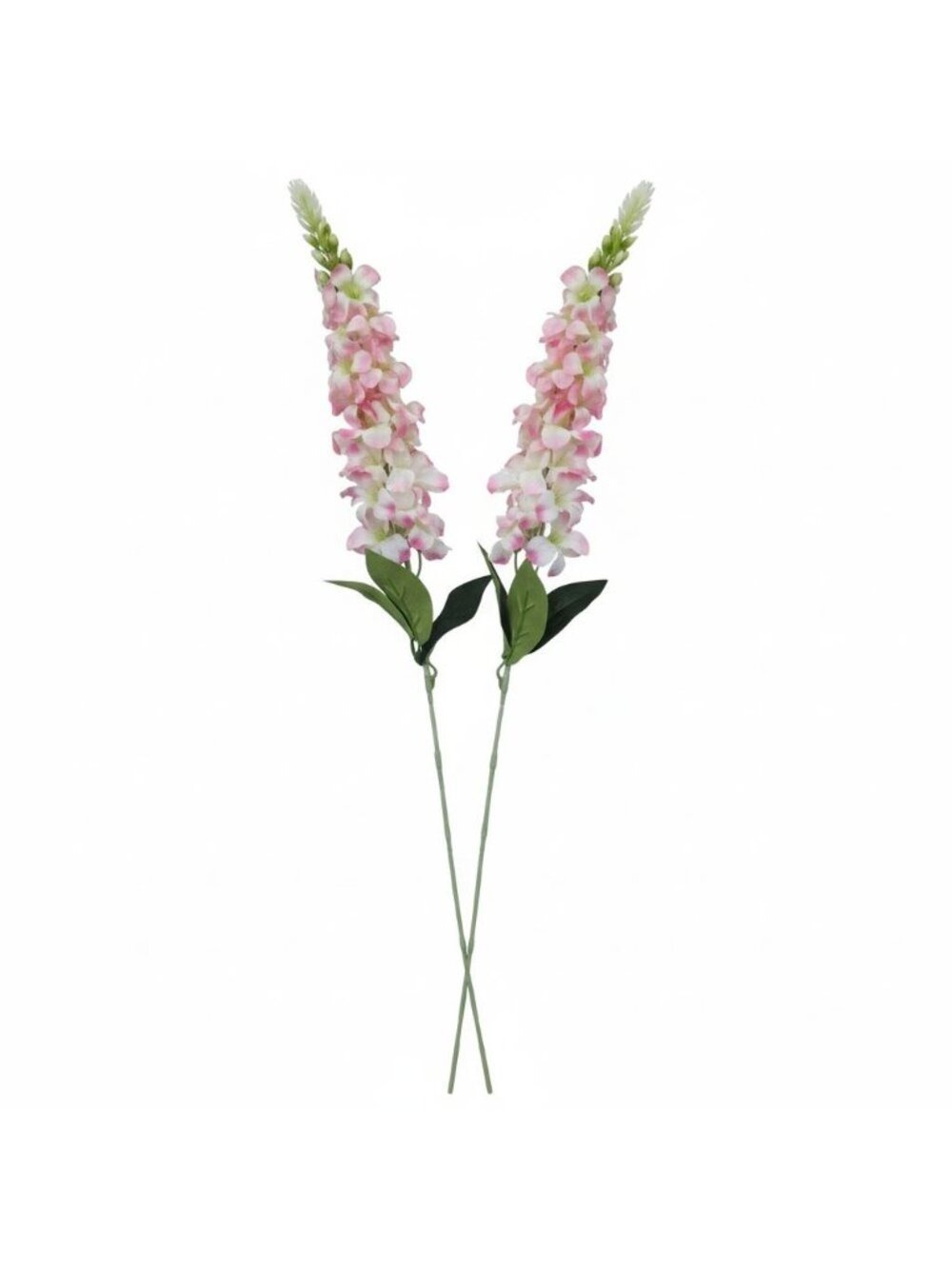 Artificial Pink White Snapdragon Stems Set of 2 Tall Faux Flowers Centerpiece